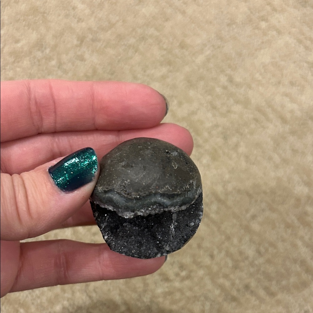 Black Amethyst Natural Geode sphere - Picture 7 of 7